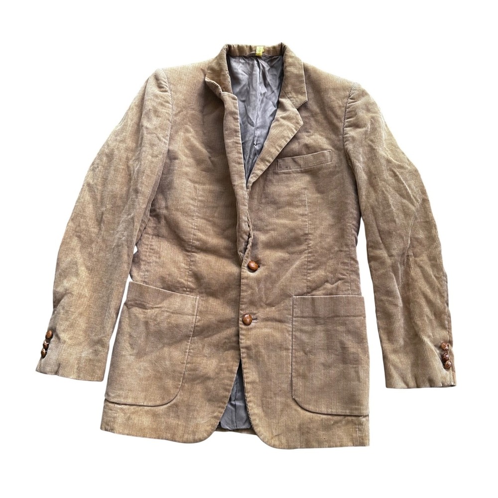 Vintage Carlin's Tan Corduroy Blazer Jacket Camel Brown Academic Sport‎ Coat